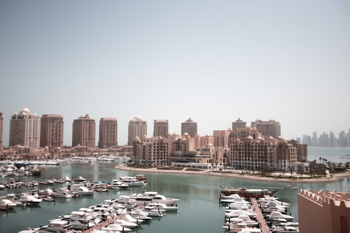 Waterfront retail and marina frontage in Doha