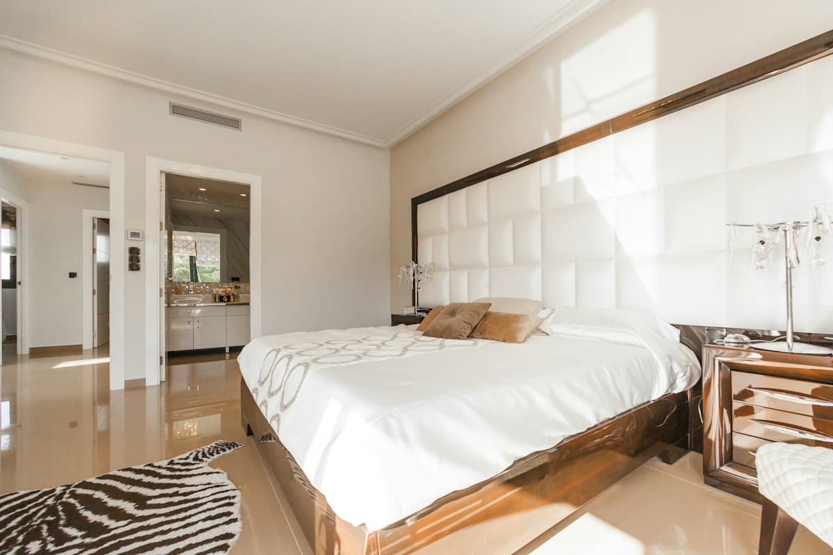 A master bedroom with an en suite