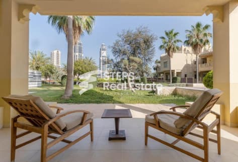 Serviced Ground Floor Villa with Garden View